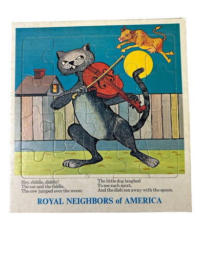 Vtg 1970’s Puzzle Lot Of 5 Cardboard Nursery Rhymes Royal Neighbors Of America
