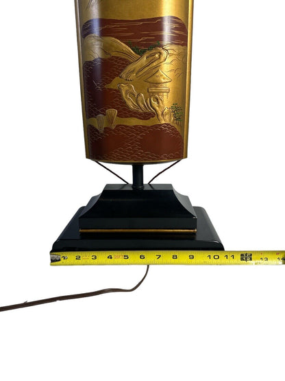 La Barge Mirror Inc. Asian Inspired Mountain Bridge Scene Beautiful Table Lamp