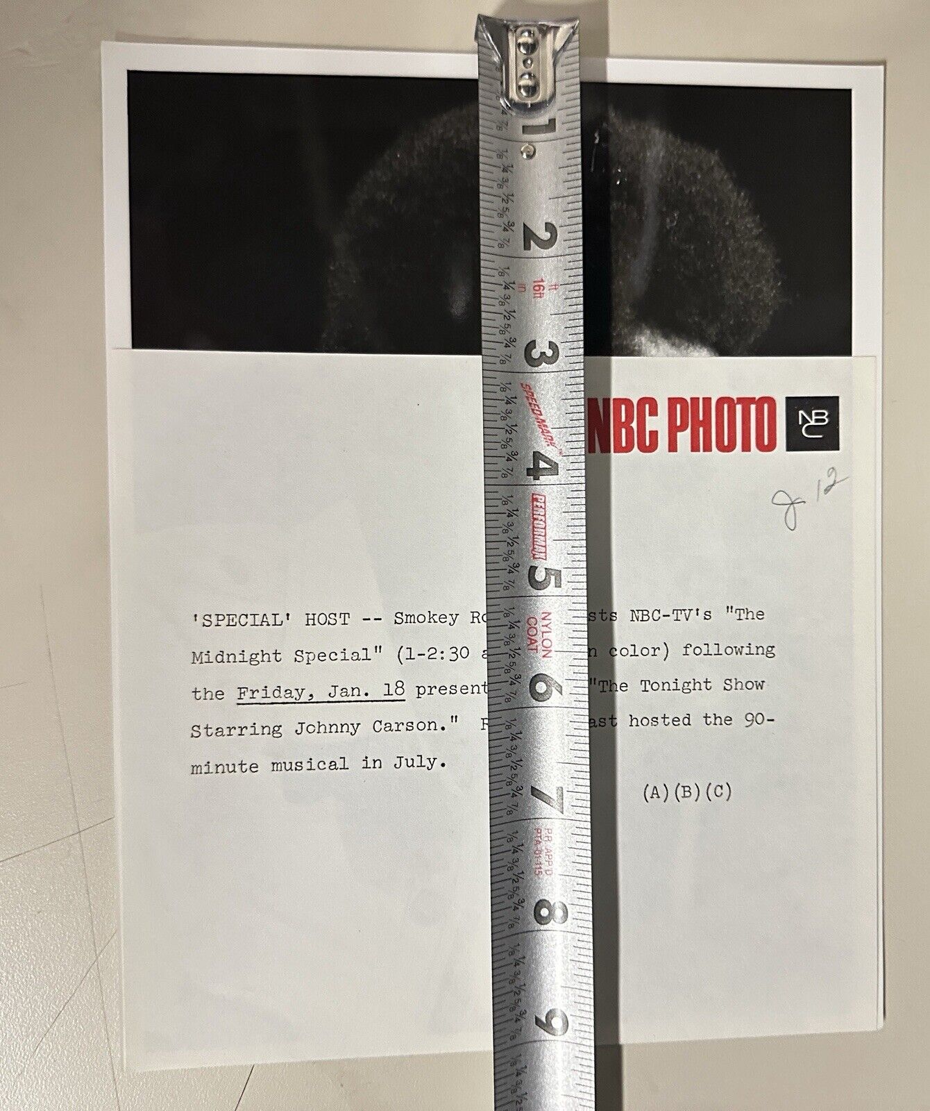 1974 Smokey Robinson Press Release Photo The Midnight Show NBC