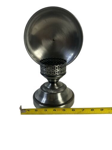 Vintage Wall Or Table Candle Holder Sconce Silver Toned Metal 11” Reflective