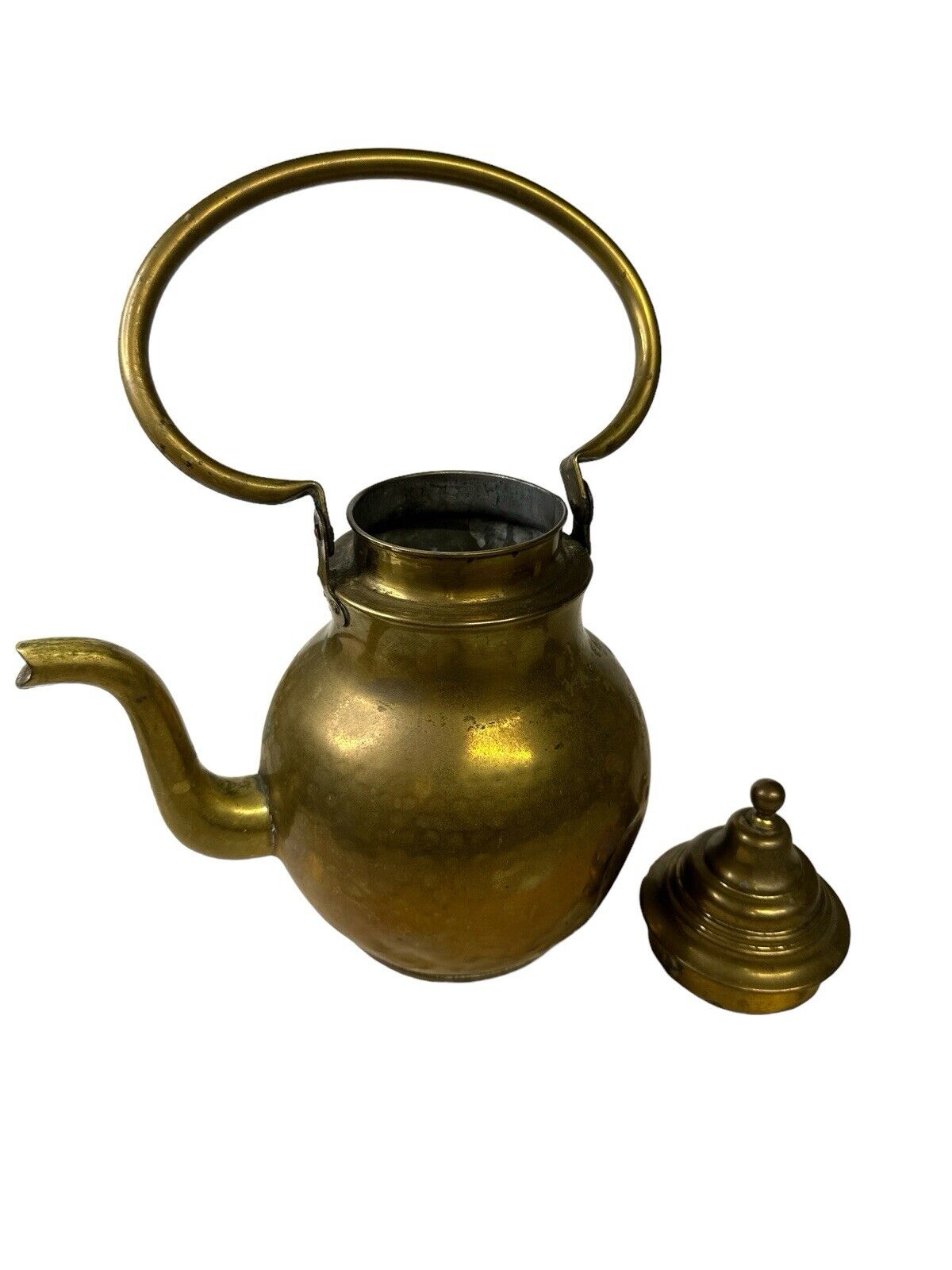 Antique 19th century Brass Coffee Water Pitcher As Seen Decor Only