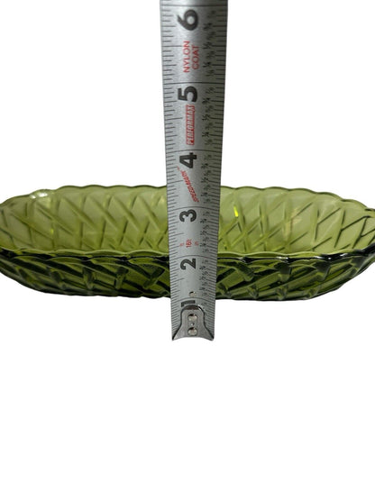 Vintage INDIANA GLASS Pretzel Avocado Celery Dish 10” X 5”