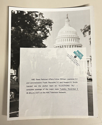 1970 Press Release Photo 7”x9” TV Election’s 1970 ABC Special Program
