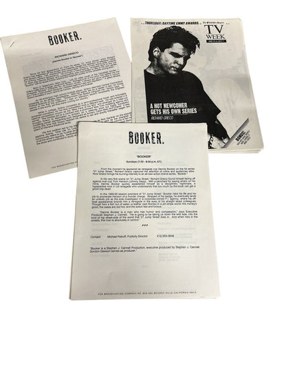 Booker TV Press Release Kit Photos Background Casting Sheets Richard Grieco