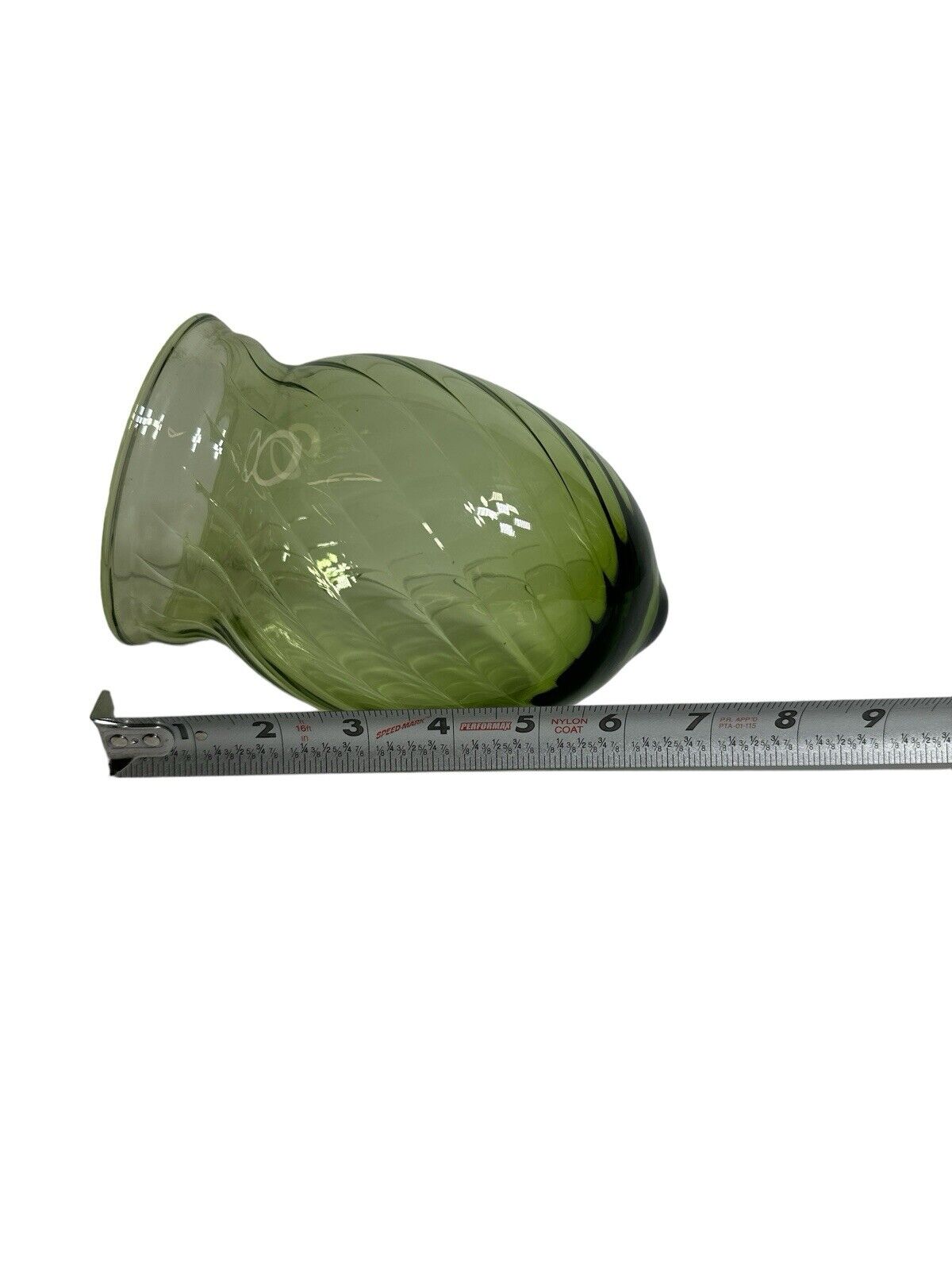 Vintage AVON Olive Green Glass Shade Swirl 6.25"