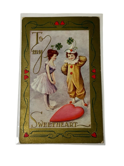 Antique Valentines C. 1910 Children  Dressed With Costumes Unposted Postcard