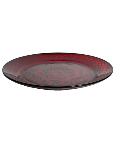 Vintage Luminarc Cristal d'Arques Durand Ruby Red Glass 10" Glass Plate