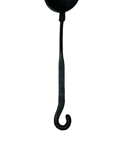 Vintage 11” Cast Iron Black Ladle Forge Lead Smelting Cooking Decor Hook End