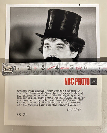 1973 Gary Brooker Press Release Photo The Midnight Show NBC