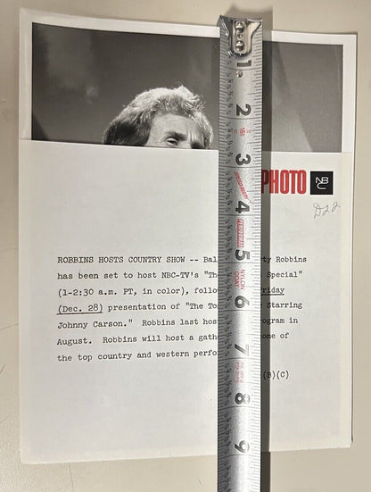 1973 Marty Robbins Press Release Photo The Midnight Show NBC