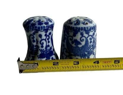 Vintage Phoenix Blue On White Salt And Pepper Shakers Made In Japan