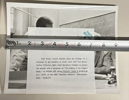 1972 ABC TV Press Release Photo 7”x9” Room 222 Lloyd Haynes & Arthur O’Connell