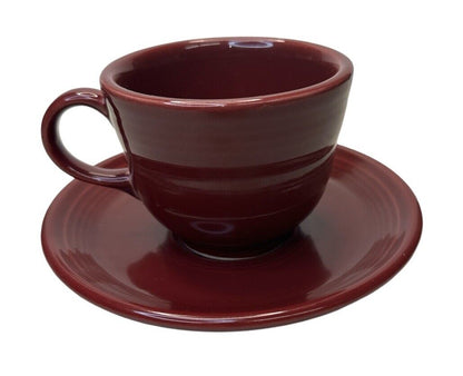 Fiestaware Vtg 2003 Fiesta Coffee Tea Cup and Saucer Set Cinnabar Color