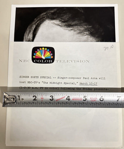 1973 Paul Anna Press Release Photo The Midnight Show NBC