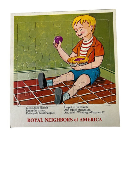 Vtg 1970’s Puzzle Lot Of 5 Cardboard Nursery Rhymes Royal Neighbors Of America