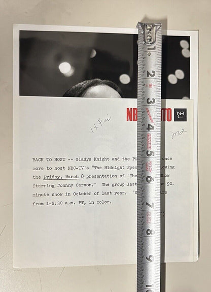 1973 Gladys Night And The Pips Press Release Photo The Midnight Show NBC