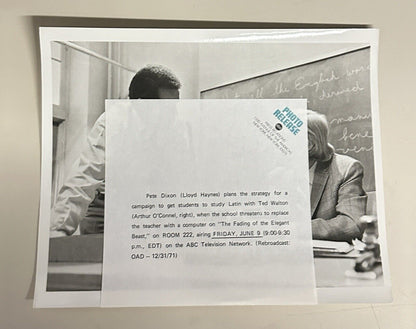 1972 ABC TV Press Release Photo 7”x9” Room 222 Lloyd Haynes & Arthur O’Connell