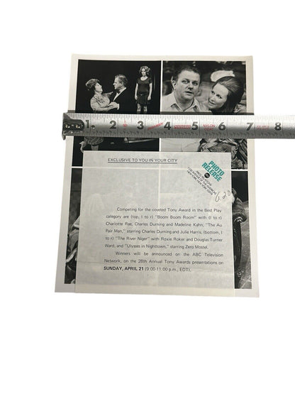 28th Annual Tony Awards 1974 Best Play Composite Press Release photo