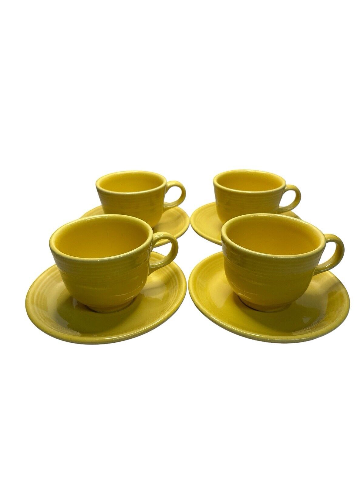 Fiestaware Vtg 2003 Fiesta Coffee Tea Cup and Saucer Set Sunflower yellow Color