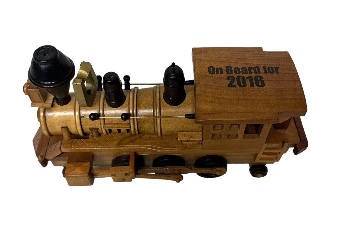 2016 Maple Wooden Handmade Steam Locomotive Collectible Train