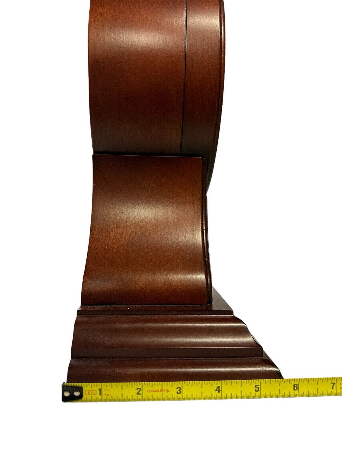 Vintage Walnut Bulova Mantel Clock Battery Operated Beautiful 15” X 14”
