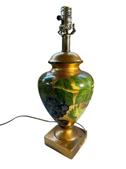 vintage Italian style Hand Painted Grape Vine Decor Ceramic Lamp