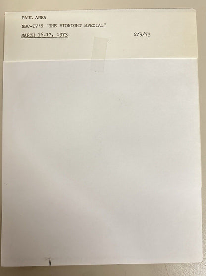 1973 Paul Anna Press Release Photo The Midnight Show NBC