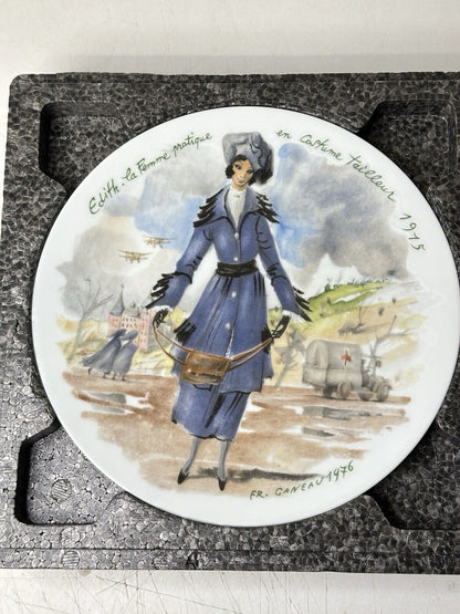 Limoges "Edith Practical Woman" In Tailored Costume Women of Century Plate 1915