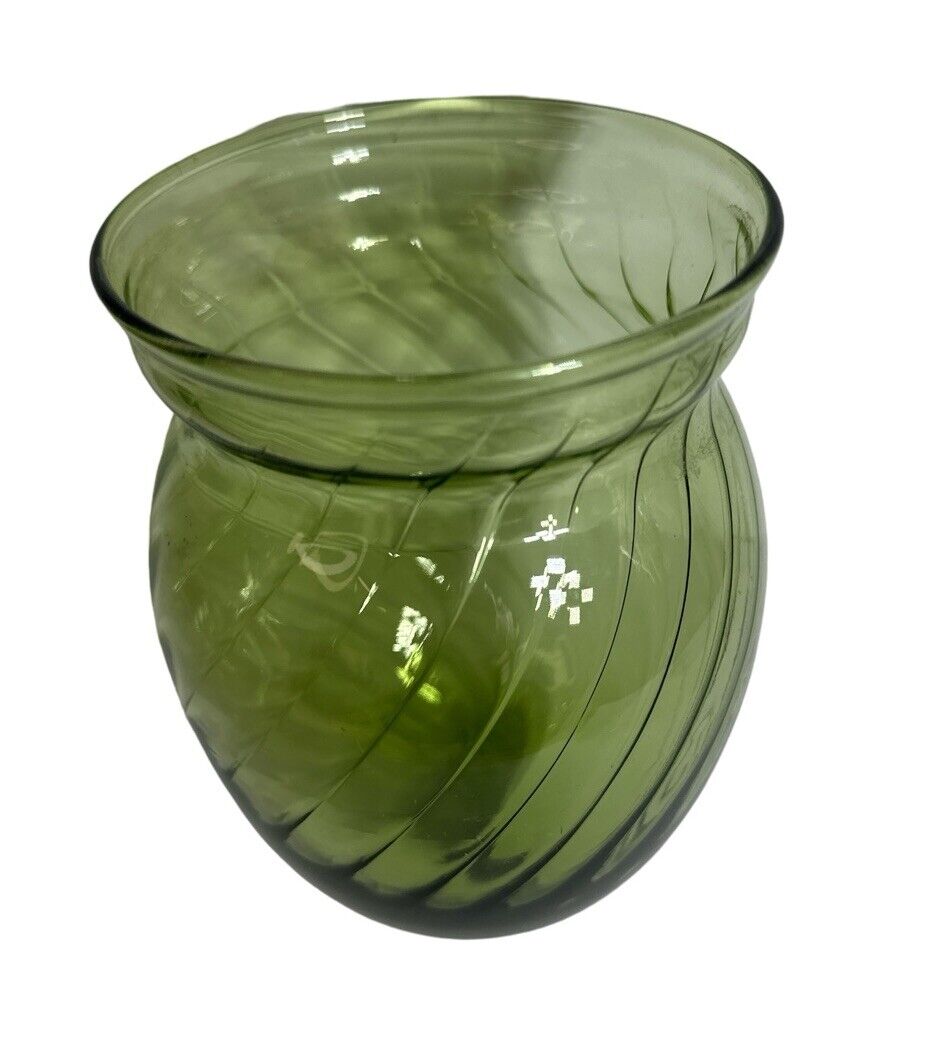 Vintage AVON Olive Green Glass Shade Swirl 6.25"