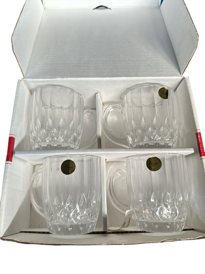 VTG Set Of 4 Cristal d’ARQUES  France Garanti Plus De 24% Lead Crystal Mugs
