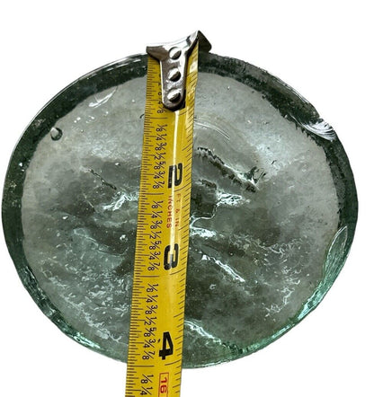 Vtg Pressed Glass Moon Face Round Paperweight Mid-Century Art￼made In Mexico 4”