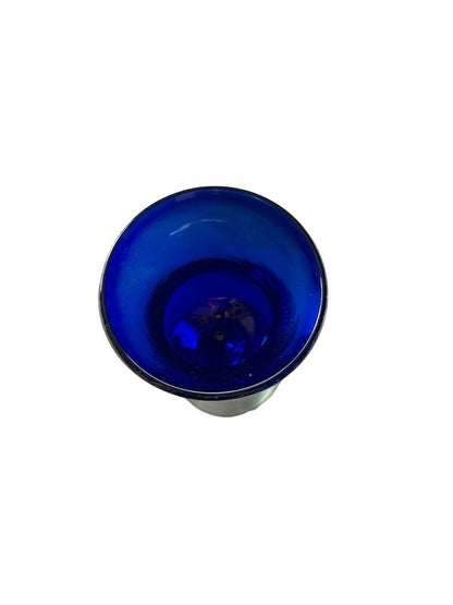 Authentic Blown Glass Tulip Goblet Cobalt Blue Made In Mexico Tonala 6.5”