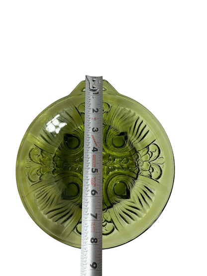 Vintage 1960’s Green Indiana Pressed Glass 2 Part Relish Dish Killarney