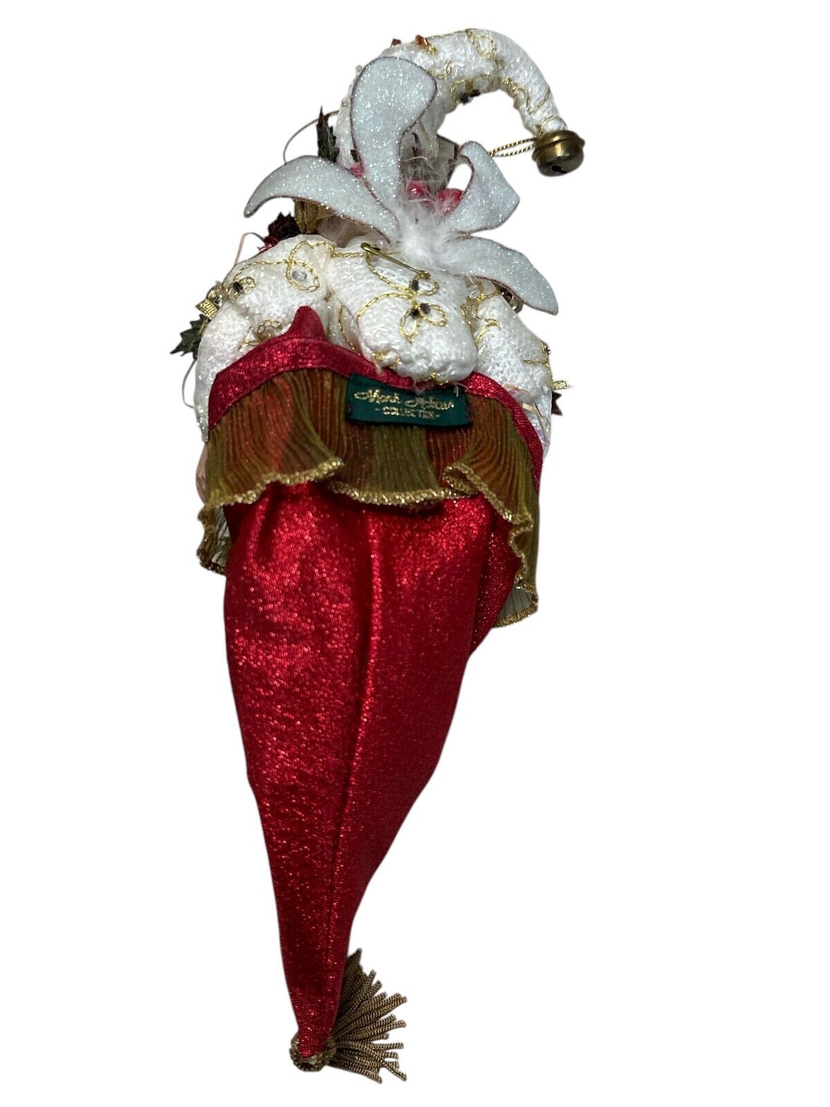 Rare Santa Claus Mark Roberts ornament Fairy in a hat mistle toe gift bag 12"