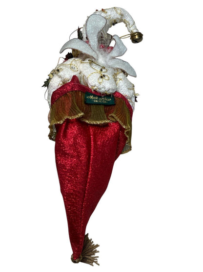 Rare Santa Claus Mark Roberts ornament Fairy in a hat mistle toe gift bag 12"