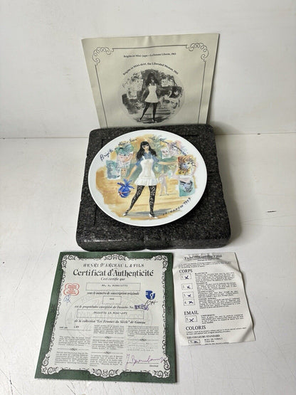 Vintage 1979 D'Arceau Limoges Collectors Plate Brigitte En Mini Jupe 1965