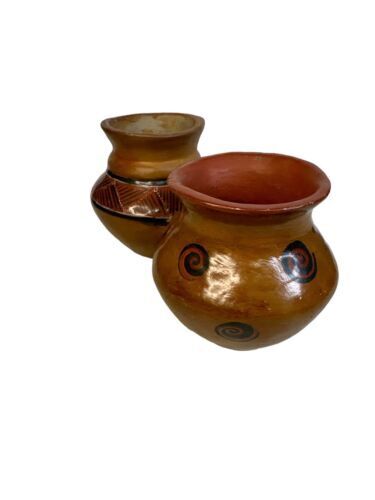 angel ortiz Signed artist pottery Double Vase Beautiful Southwestern Art Mexico