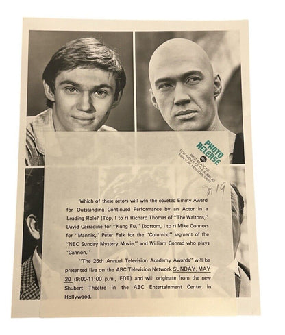 25th Annual TV Academy Awards 1973 Press Release photo 5 Up Composite