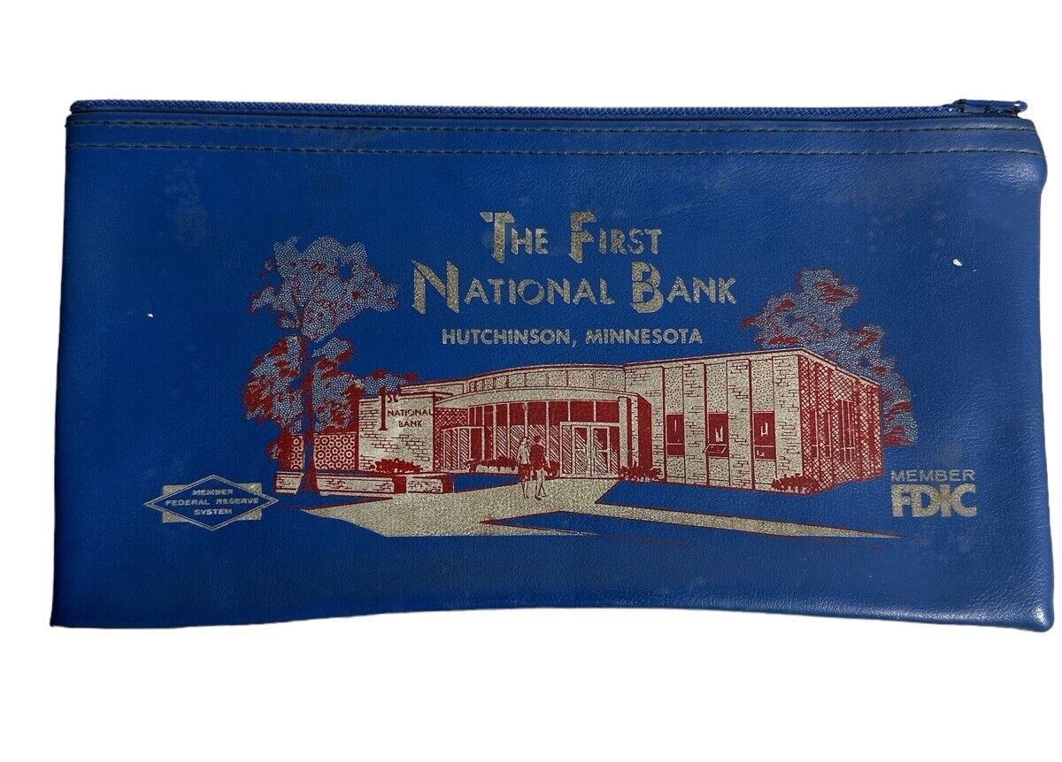 Lot Of 3 State Of Minnesota Vintage 1970’s Vinyl Zipper Coin Cash Receipt Bags