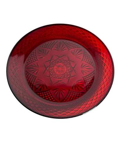 Vintage Luminarc Cristal d'Arques Durand Ruby Red Glass 10" Glass Plate