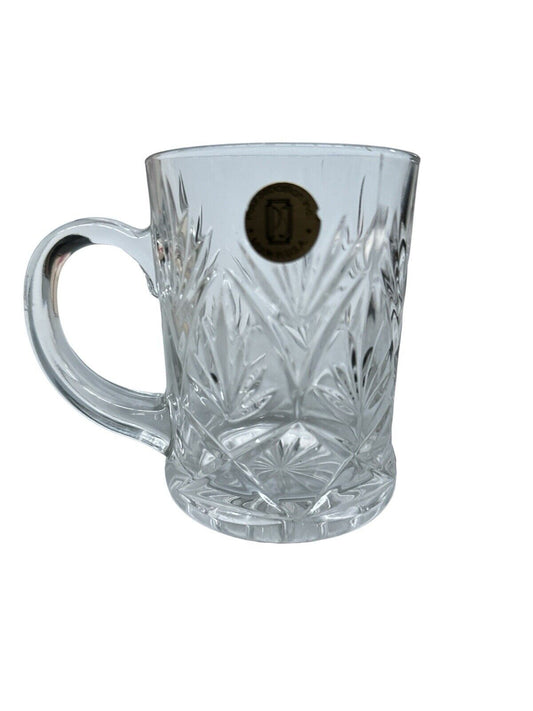 Vintage Set of 6  Paul Sebastian 24% Lead Crystal Mugs USA Coffee Mugs Tea