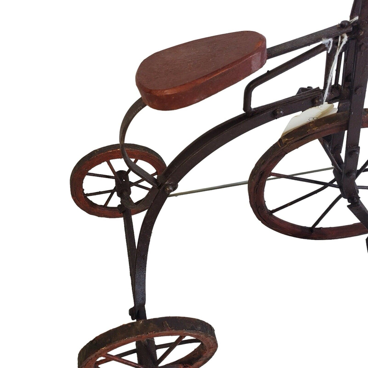 Antique Handmade Metal Iron & Wood Decorative Tricycle Decor Large 15”