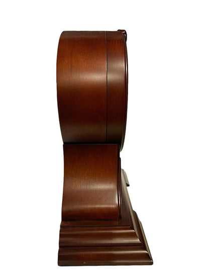 Vintage Walnut Bulova Mantel Clock Battery Operated Beautiful 15” X 14”