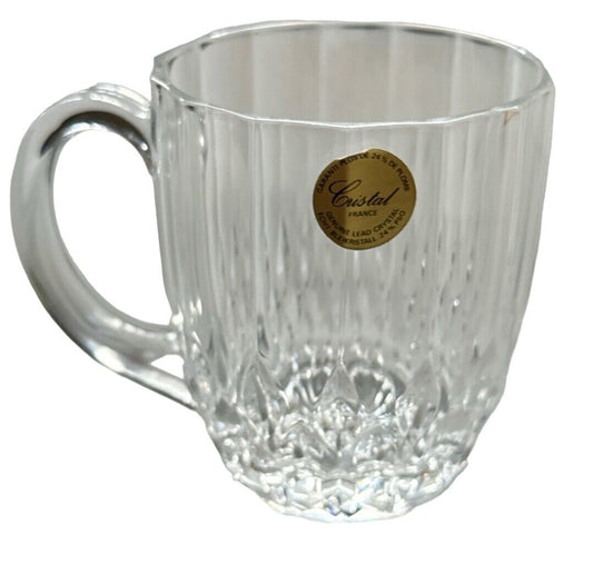 VTG Set Of 4 Cristal d’ARQUES  France Garanti Plus De 24% Lead Crystal Mugs