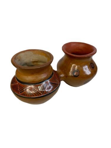 angel ortiz Signed artist pottery Double Vase Beautiful Southwestern Art Mexico