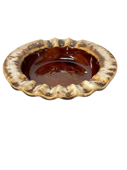 Vtg Hull Brown Drip Cigar Ashtray Deer Vintage 1950’s  MCM Trinket Dish Decor