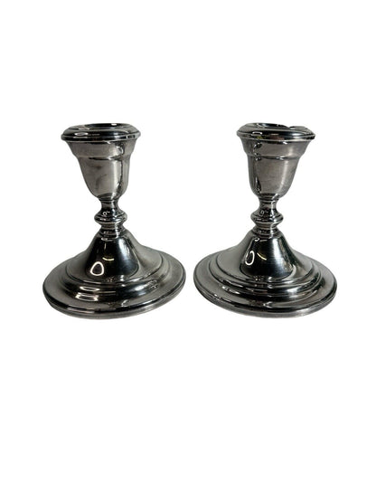 Set Of 2 Gorham 5" Silverplate Weighted Candlestick Holders YC 3000