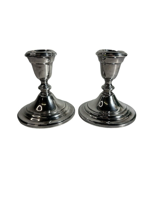Set Of 2 Gorham 5" Silverplate Weighted Candlestick Holders YC 3000