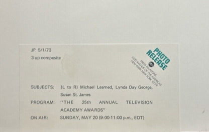 25th Annual TV Academy Awards 1973 Press Release photo 3 Up Composite