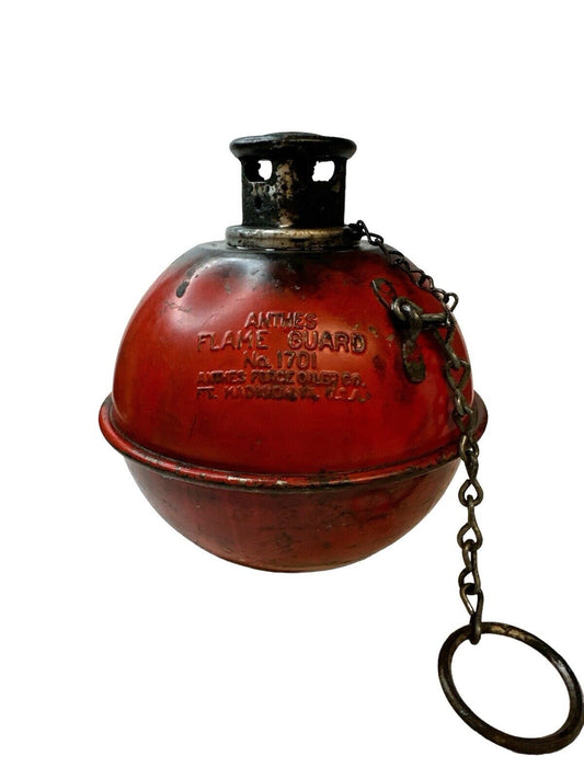 Vtg 1930’s Red Hanging Anthes Smudge Pot Railroad Torch Caboose Light No. 1701